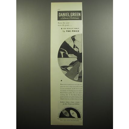 1932 Daniel Green Leisure Footwear Ad - Twice the wear twice the pride