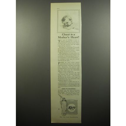 1932 Karo Syrup Ad - Closest to a Mother's heart