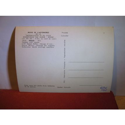 1914 PHILOS veteran car unused French postcard dated 1967 #