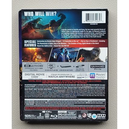 Godzilla vs Kong Best Buy Limited Edition Collectible Steelbook 4K UltraHD Movie