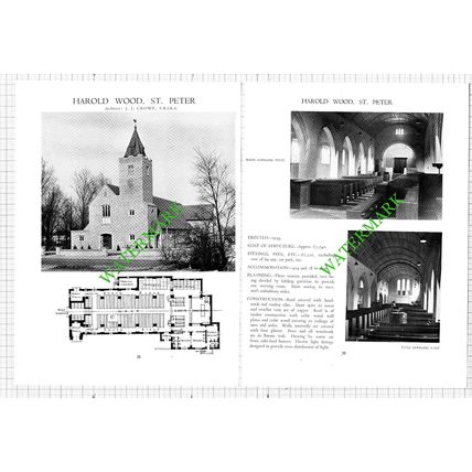 St Peter's Church Harold Wood London J J Crowe - c.1947 Article