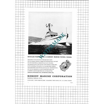 The Ingalls Shipbuilding Corporation / Korody Marine Hawthorne - 1960 Advert