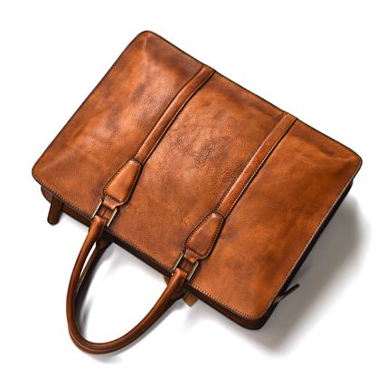 Nouveau sac à main homme cuir tanné végétal rétro Horizontal