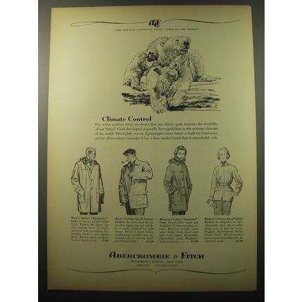 1960 Abercrombie & Fitch Ad - Safari Sportster Coat; Nylon-Lined Safari Jacket