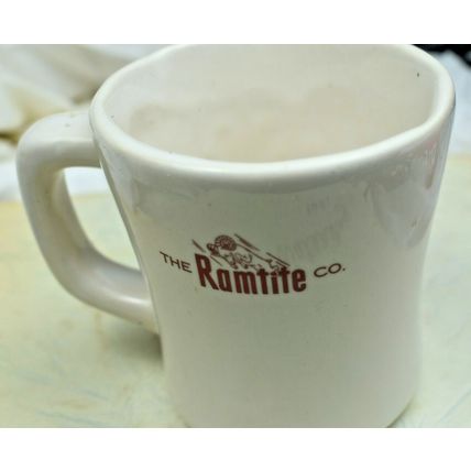 Rare Antique "The Ramtite Co." Mug imperfectly made glazed over