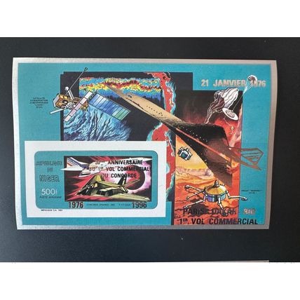 Niger 1996 Mi. Bl. 84 a S/S Argent Surchargé 20 Ans 1er vol Concorde Avion