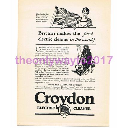 Croydon Electric Cleaner Advert, Book Illustration, 1926