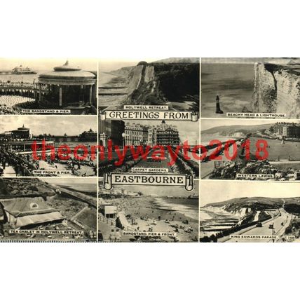 Greetings from Eastbourne, 6 Scenes, Sussex, Postcard, 1969