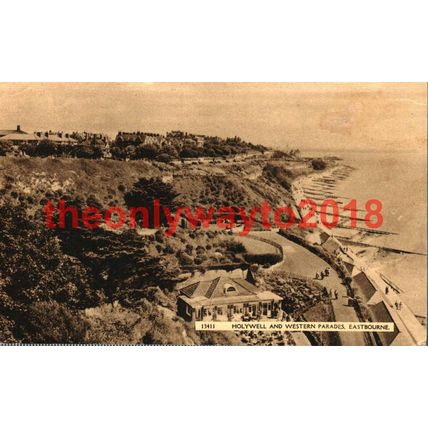 Holywell & Western Parades Eastbourne, Sussex, Postcard, 1962