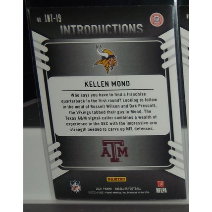 2021 Panini Absolute KELLEN MOND (Vikings) Introductions RC #INT-19