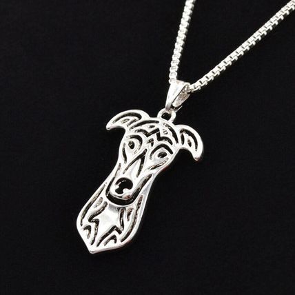 Greyhound Whippet Hound Dog Pendant Necklace Silver - Gift boxed