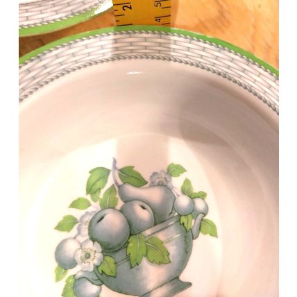 Melamine Ware 6 Pc Cereal Bowl Apple Fruit Basket Weave Villeroy & Boch Design