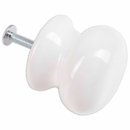 WHITE CERAMIC DOOR KNOB Bedroom Drawer Kitchen Cupboard Bathroom Furniture Pull