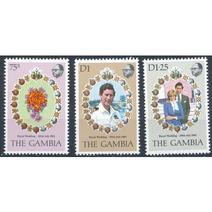Royal Wedding - Gambia 1981 - MNH - SG 454/6