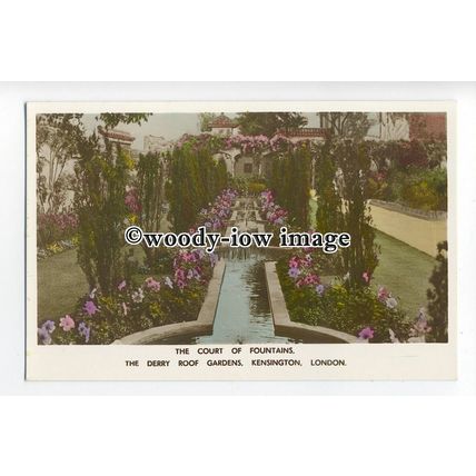 tq1598 - London - Court of Fountains, Derry Roof Gardens, Kensington - Postcard