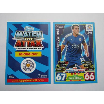 152. Matty James - Leicester City - Match Attax 2017/18 Football Card EF1