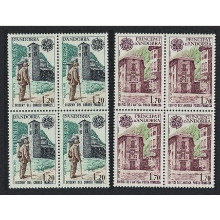 Andorra Fr. Post and Telecommunications Europa CEPT 2v Blocks of 4 1979 MNH
