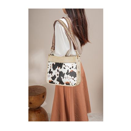 New Women's Bag Fashion Cow Pattern Shoulder Bag White