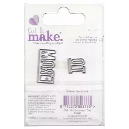 Cut & Make. To & From Die Set. 2 Pieces. Die Cutting Cardmaking Scrapbooking