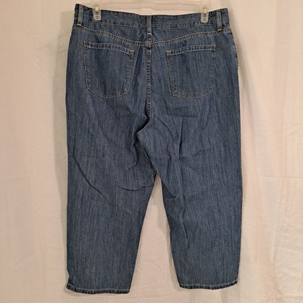 Women's LL BEAN Classic Fit Denim Blue JEANS pants Size 18 Reg High Rise