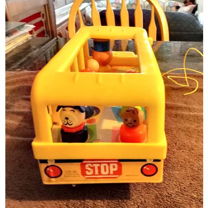 Old Vintage Original Fisher Price School Bus # 192 12 1/2" Long Working 1965