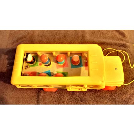 Old Vintage Original Fisher Price School Bus # 192 12 1/2" Long Working 1965