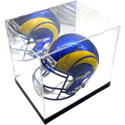 LED Lights Full Size Football Helmet Sneaker Mirror Memorabilia Storage Box Acry