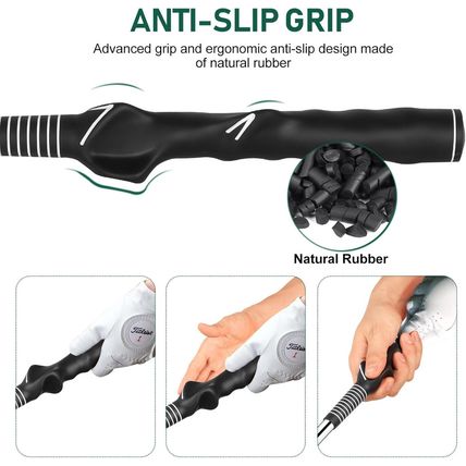 Golf Grip Swing Training Aid - Retractable Click Club Trainer Indoor Practice Wa