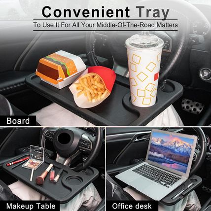 JUSTTOP Car Steering Wheel Desk for Laptop,Multipurpose Travel Car Accessories,