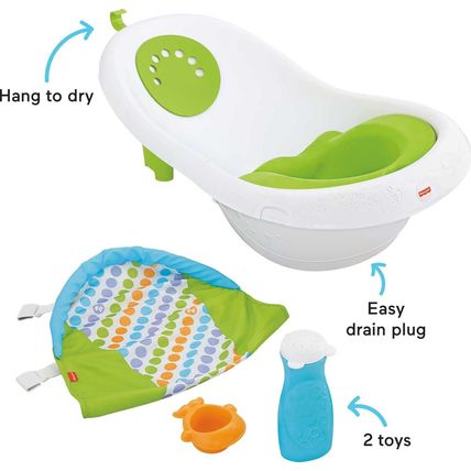 Fisher-Price Baby to Toddler Bath 4-In-1 Sling ‘N Seat Tub with Removable Infant