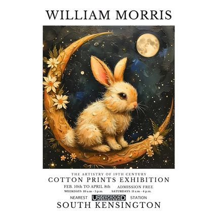 William Morris Annimals (17) Poster Canvas Cotton Print Exhibition A0 A1 A2 A3 A