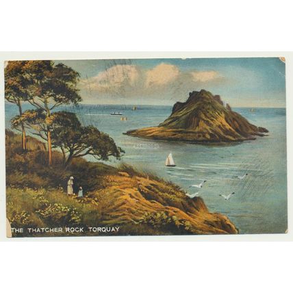 TORQUAY Thatcher Rock early 20th C. Art PC Langsdorf