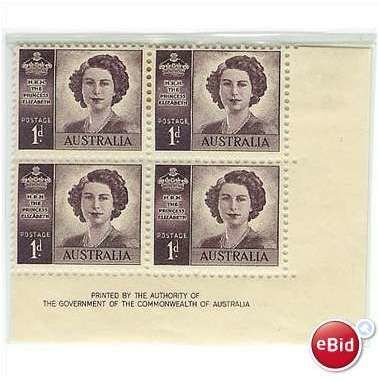 Block of 4 Princess Elizabeth unwatermarked 1947's - MINT!