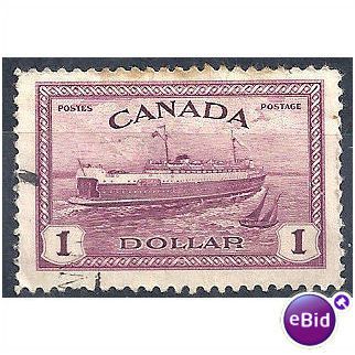 Canada 1946 SG406 $1 Purple Fine Used .