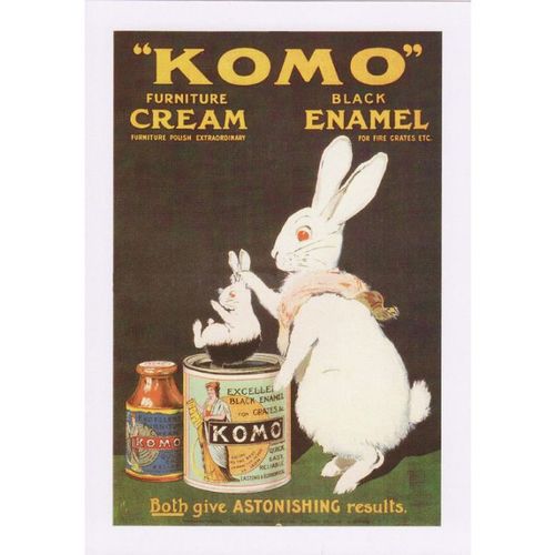 Postcard Poster Art Komo Furniture Polish Enamel Edwardian Image Rabbit