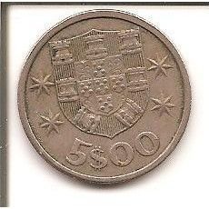 PORTUGAL 5 ESCUDOS 1968