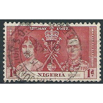 Nigeria 1937 SG46 1d Carmine Coronation Fine Used ... .