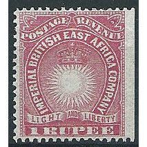 British East Africa 1891 SG14 1 Rupee Carmine Mounted Mint ... .