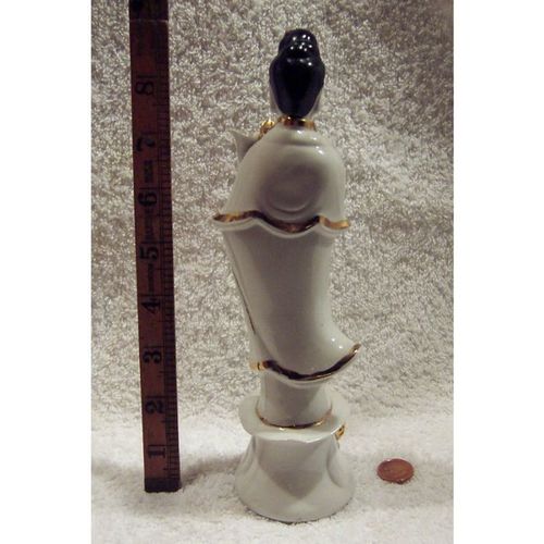 Oriental Rosey Cheeked Gold Line Plated emale Figurine (Missing Hand Fan)+Bonus