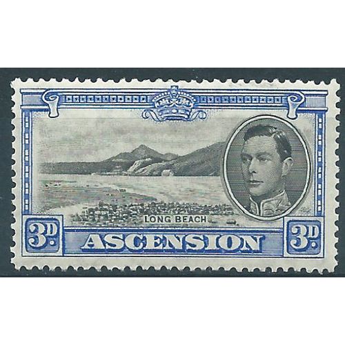 Ascension Island 1938 SG42 KEY Value 3d Black & Ultramarine Mounted Mint....