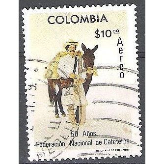 Colombia 1977 Michel 1329 O Cote (2005) 0.20 Euro Planteur de café Cachet rond