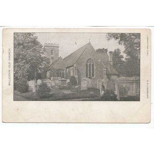 Willesden Old Church Brent Postcard 1909 London