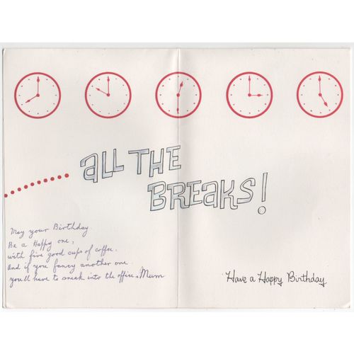 60's Valentines Greetings Card Bunny Big Birthday Cuppa for One who Deserves