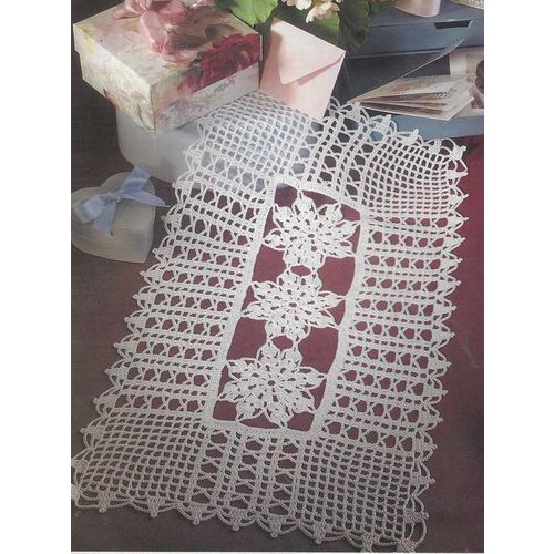 Beautiful Crochet Doily PATTERN Floral Trio