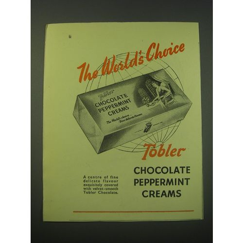 1953 Tobler Chocolate Peppermint Creams Ad - The world's choice