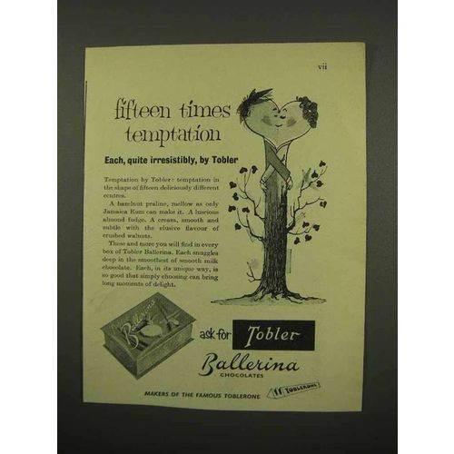 1957 Tobler Ballerina Chocolates Ad - Temptation