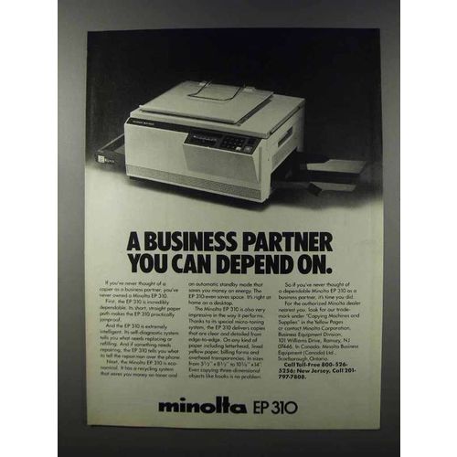 1981 Minolta EP310 Copier Ad - A Business Partner
