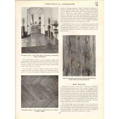 wood-mosaic company 1938 parkay hardwood flooring vintage catalog