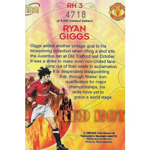 Futera 1998 Manchester United Cards: Red Hot Futec - RH 3, Giggs