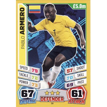 Match Attax World Cup 2014 58 Pablo Armero Colombia